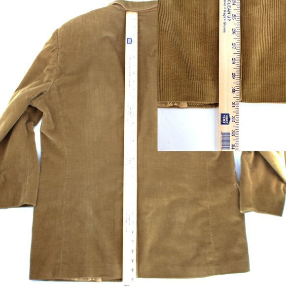Brooks Brothers Tan Corduroy Blazer 48 Sport Coat Knot Buttons Notch Lapel Vtg - Picture 14 of 16